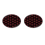 Weed Pattern Cufflinks (Oval) Front(Pair)