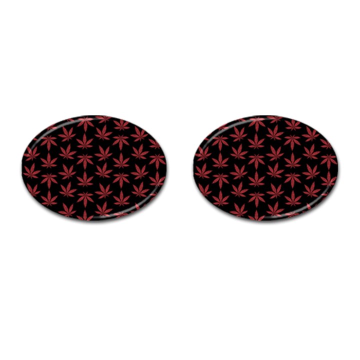 Weed Pattern Cufflinks (Oval)