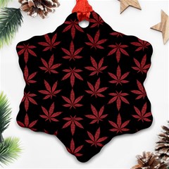 Weed Pattern Ornament (snowflake) by Valentinaart