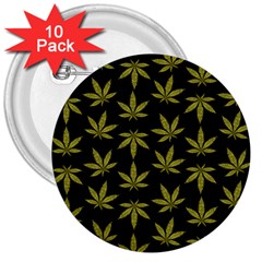 Weed Pattern 3  Buttons (10 pack) 