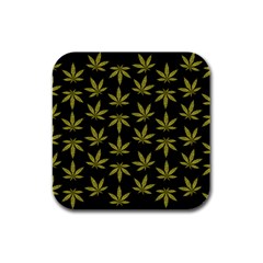 Weed Pattern Rubber Square Coaster (4 pack)