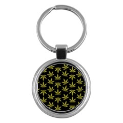 Weed Pattern Key Chain (round) by Valentinaart