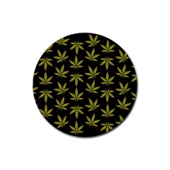 Weed Pattern Rubber Coaster (Round)