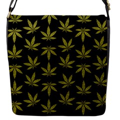 Weed Pattern Flap Closure Messenger Bag (s) by Valentinaart