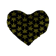 Weed Pattern Standard 16  Premium Flano Heart Shape Cushions