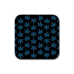 Weed Pattern Rubber Coaster (square) by Valentinaart