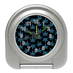 Weed Pattern Travel Alarm Clock by Valentinaart