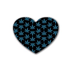 Weed Pattern Rubber Heart Coaster (4 Pack) by Valentinaart