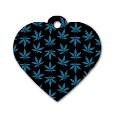 Weed Pattern Dog Tag Heart (two Sides)