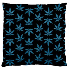 Weed Pattern Large Flano Cushion Case (one Side) by Valentinaart