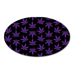 Weed Pattern Oval Magnet by Valentinaart