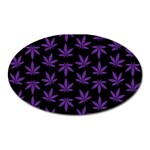 Weed Pattern Oval Magnet Front