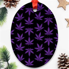 Weed Pattern Oval Ornament (two Sides) by Valentinaart