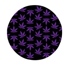 Weed Pattern Mini Round Pill Box