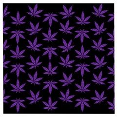 Weed Pattern Wooden Puzzle Square by Valentinaart