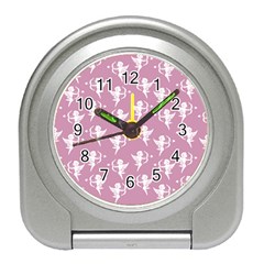 Cupid Pattern Travel Alarm Clock by Valentinaart