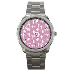 Cupid Pattern Sport Metal Watch by Valentinaart