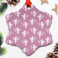 Cupid Pattern Ornament (snowflake) by Valentinaart