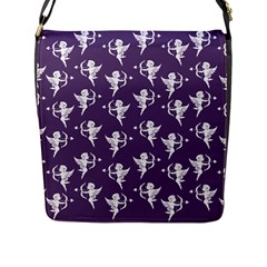 Cupid Pattern Flap Closure Messenger Bag (l) by Valentinaart