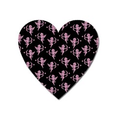 Cupid Pattern Heart Magnet by Valentinaart