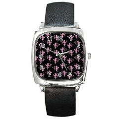 Cupid pattern Square Metal Watch