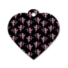 Cupid pattern Dog Tag Heart (One Side)