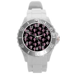 Cupid pattern Round Plastic Sport Watch (L)