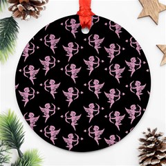 Cupid Pattern Ornament (round) by Valentinaart