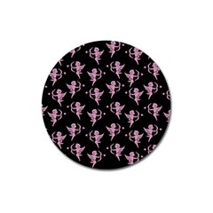 Cupid Pattern Magnet 3  (round) by Valentinaart