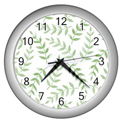 Tropical Pattern Wall Clock (silver) by Valentinaart