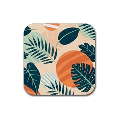 Tropical Pattern Rubber Coaster (square) by Valentinaart