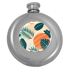 Tropical Pattern Round Hip Flask (5 Oz) by Valentinaart