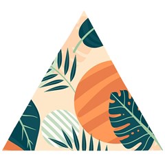 Tropical Pattern Wooden Puzzle Triangle by Valentinaart