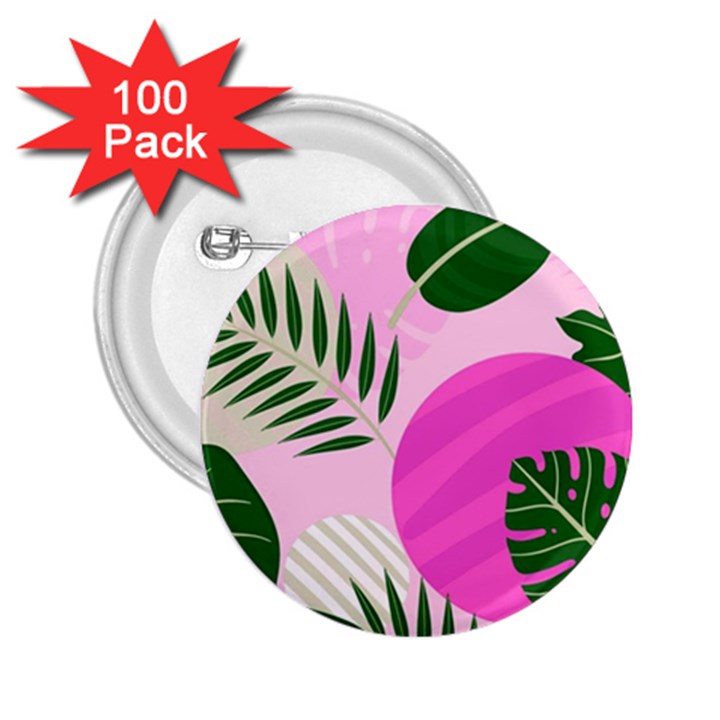 Tropical pattern 2.25  Buttons (100 pack) 