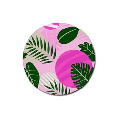 Tropical Pattern Rubber Coaster (round) by Valentinaart