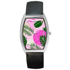 Tropical Pattern Barrel Style Metal Watch by Valentinaart