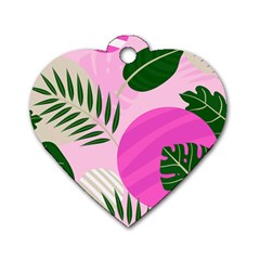 Tropical Pattern Dog Tag Heart (one Side) by Valentinaart