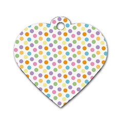 Dot Pattern Dog Tag Heart (one Side) by Valentinaart