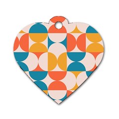 Geometric Pattern Dog Tag Heart (one Side) by Valentinaart