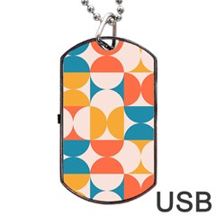 Geometric Pattern Dog Tag Usb Flash (one Side) by Valentinaart