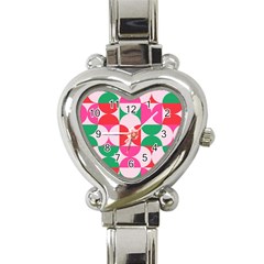 Geometric Pattern Heart Italian Charm Watch