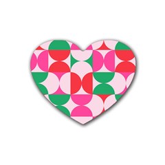 Geometric Pattern Rubber Coaster (heart)