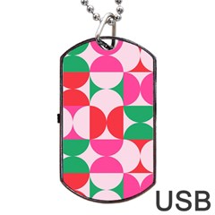 Geometric Pattern Dog Tag Usb Flash (one Side) by Valentinaart