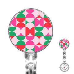 Geometric Pattern Stainless Steel Nurses Watch by Valentinaart