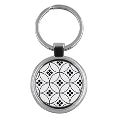 Black And White Pattern Key Chain (round) by Valentinaart