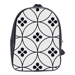 Black And White Pattern School Bag (xl) by Valentinaart