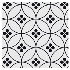 Black And White Pattern Wooden Puzzle Square by Valentinaart