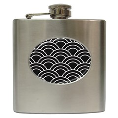 Black And White Pattern Hip Flask (6 Oz) by Valentinaart