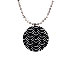 Black And White Pattern 1  Button Necklace by Valentinaart