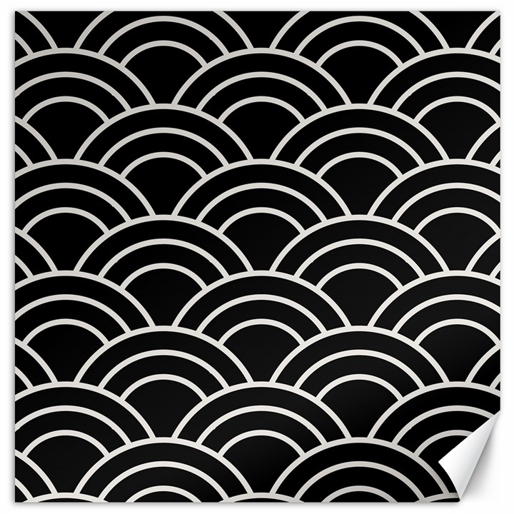 Black and white pattern Canvas 12  x 12 